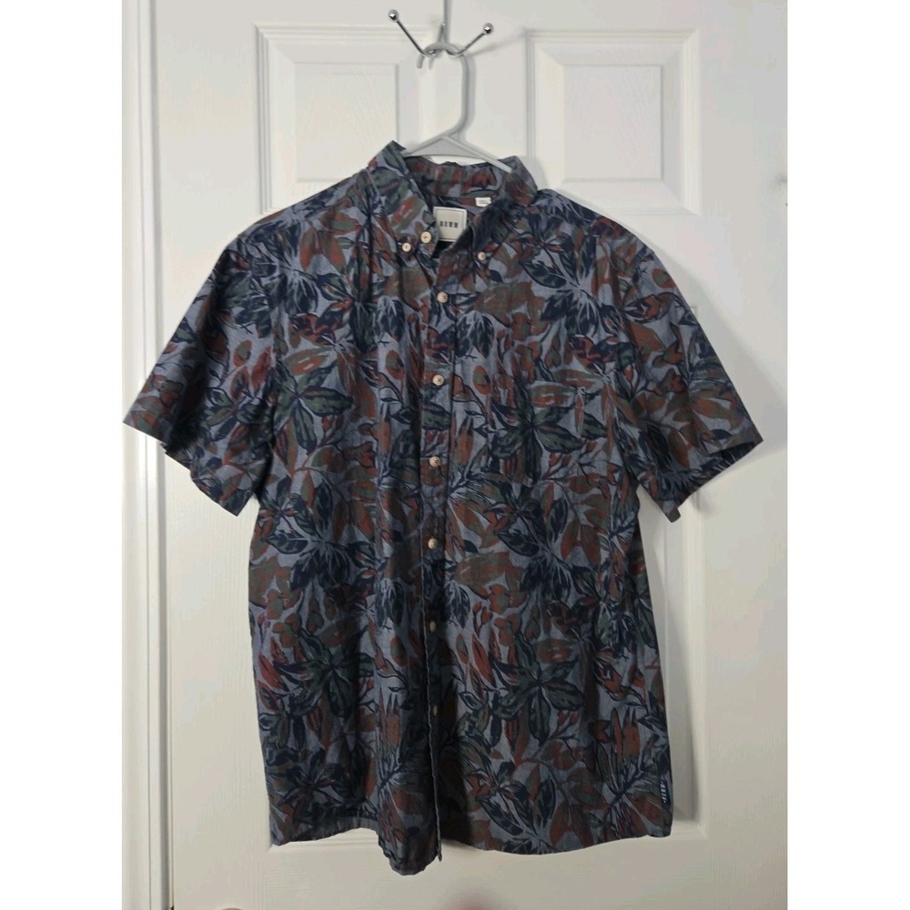 Rowm Men's Short Sleeve Button Down Shirt Size Large Hawaiian Print